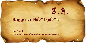 Bagyula Mátyás névjegykártya