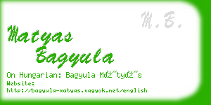 matyas bagyula business card